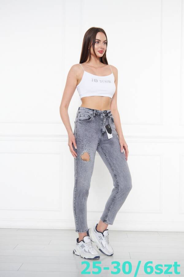 Spodnie damskie jeansy Roz 25-30, 1 Kolor Paczka 6 szt